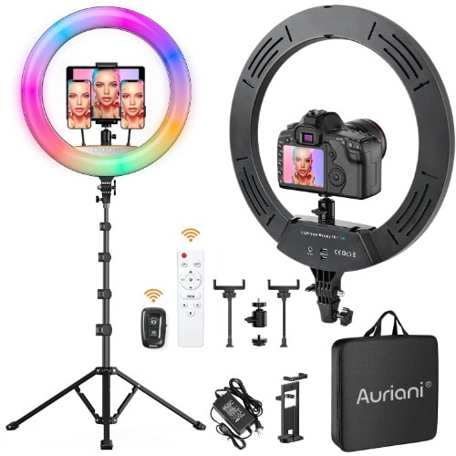 AURIANI 18' Ring Light With Stand For Live Streaming