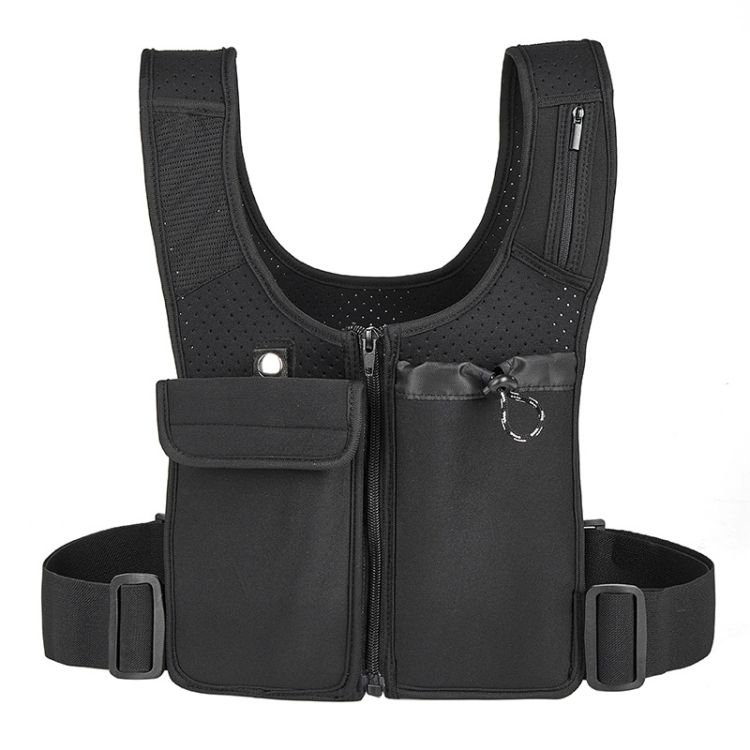 Double Pocket Running Chest Bag Vest Bag MK-119 Black