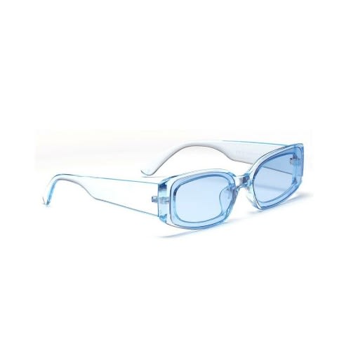 Block Retro Rectangular Sunglasses -Blue