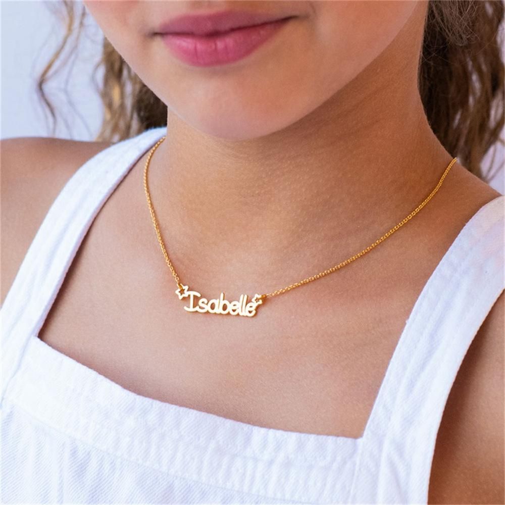 2022 Stainless Steel Baby Jewelry Custom Name Necklace Customized Necklace Name Girls Necklace For Children Women Necklace