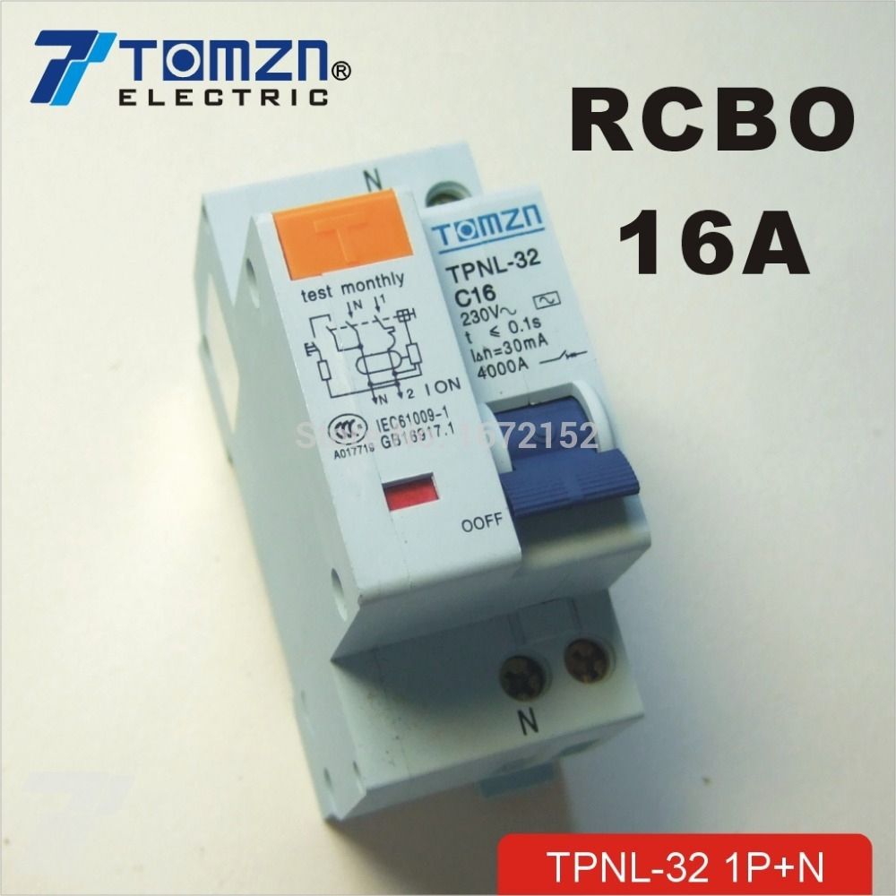 DPNL Residual Current Circuit 1P+N 16A 60HZ 230V~ 50HZ