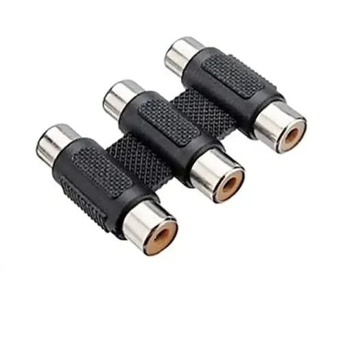 Female To Female Av 3 Rca Audio & Video Coupler Adapter