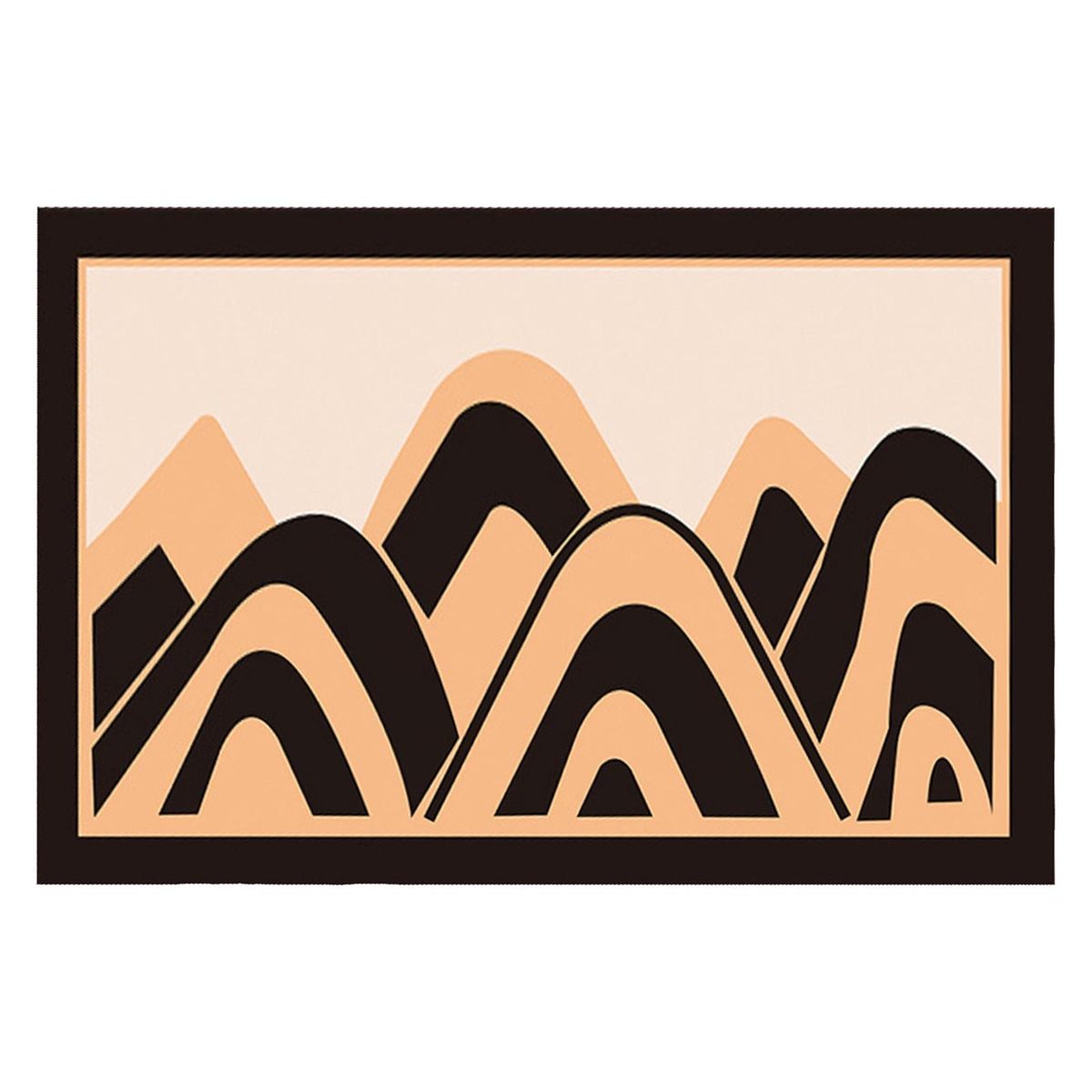 Bathroom Rug Mountain Pattern Bedroom Floor Mat Black