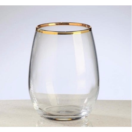 6pcs  Of Amber Stemless Wine Tumblers