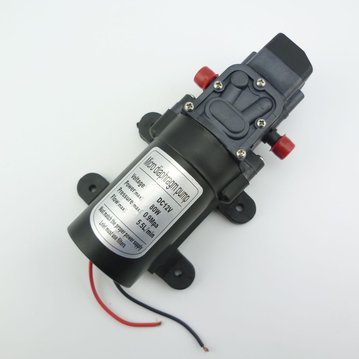 80W 5.5LPM 130psi High Pressure Mini  Diaphragm Water Pump 12v 24v Self Priming