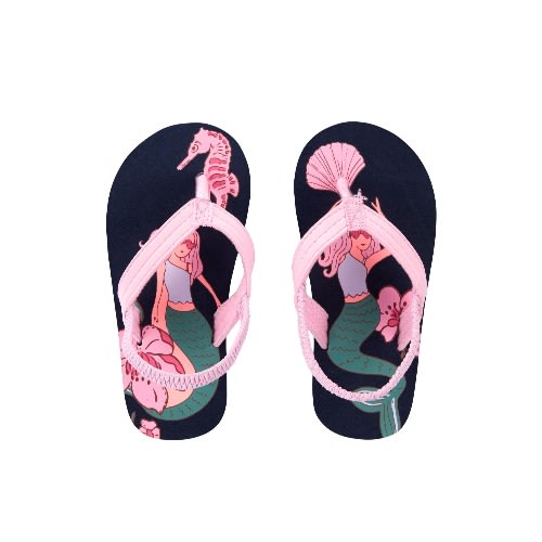 Oshkosh B'Gosh - Girls Toddler Mermaid Flip Flops-  Navy Blue & Pink