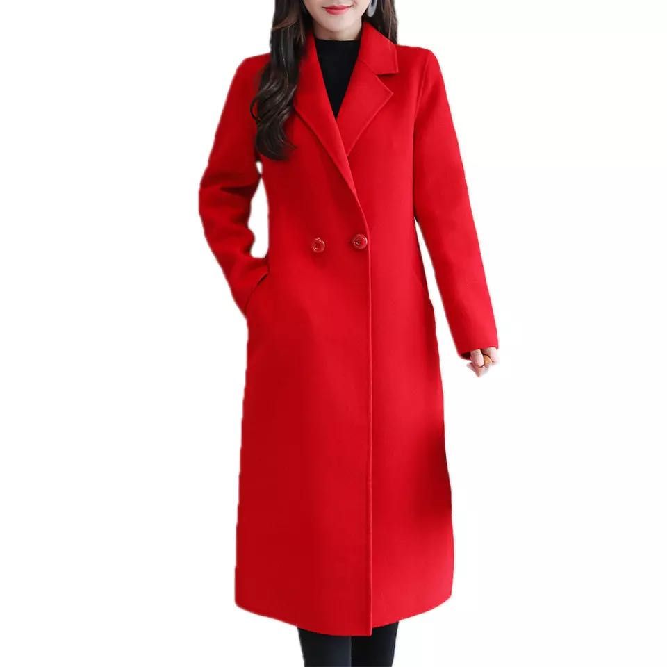 Mid-length Over Knee Double-Sided Cashmere Coat Autumn Winter Women's Thick