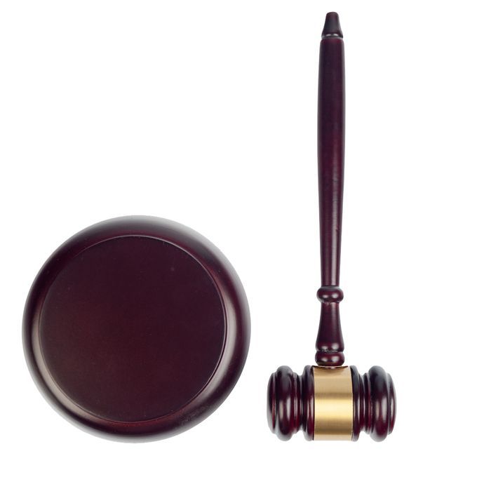 Gavel And Sound Round Block Handcraft Wood For Judge Lawyer Student