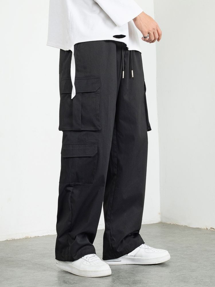 Black Cargo Pants With Pockets
