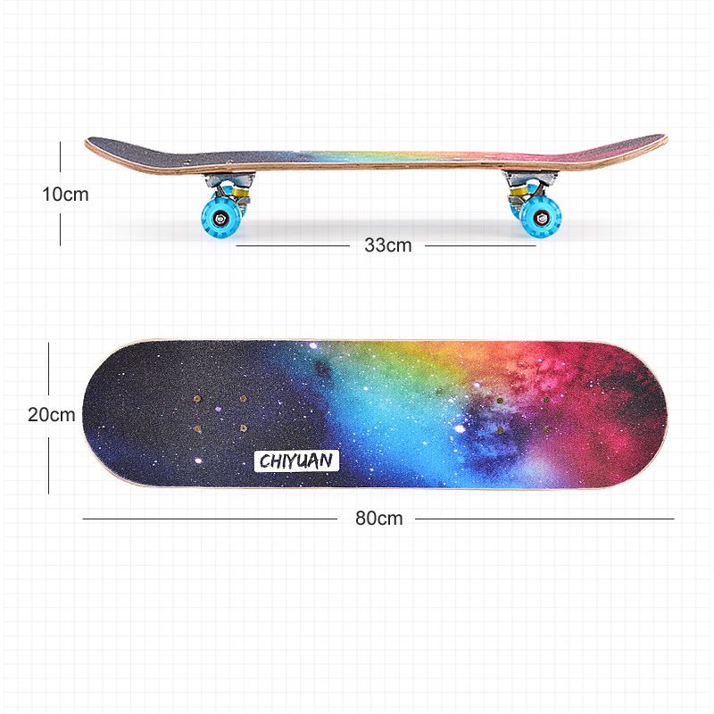 Flash Double Warped Maple Four-wheel Skateboard