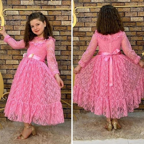 Turkey Girls Long Gown -pink
