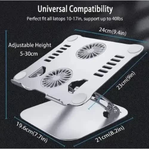 Laptop Stand + Fan With Rgb Light - 15.9"