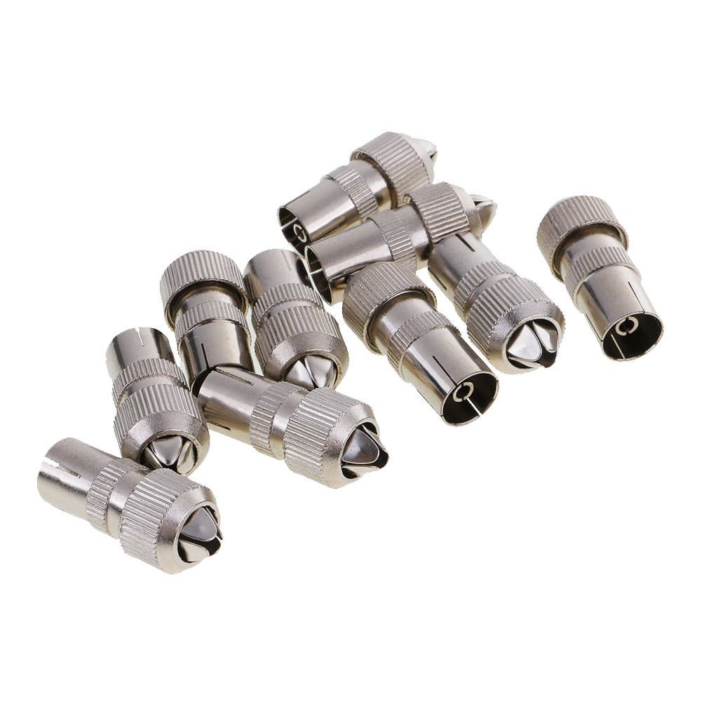 10x RF Female Plug Connector Adapter For Cable TV  Coaxial Coax