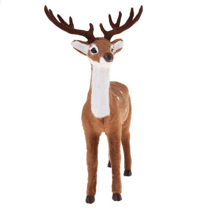 Simulation Christmas Elk Plush Reindeer Model Dark Brown Male Stand