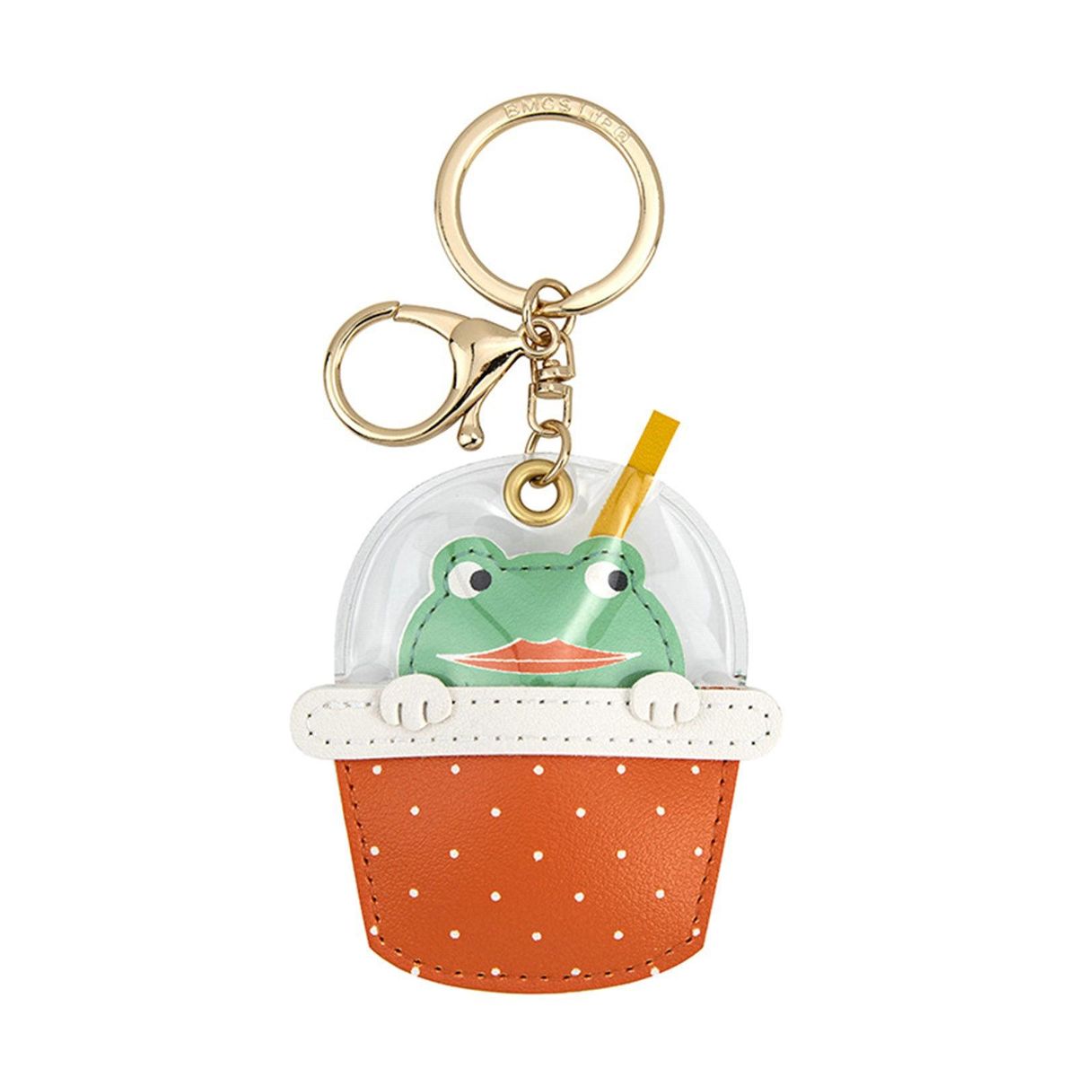 Key Ring Girls Women Milk Tea Duck Keychain Red