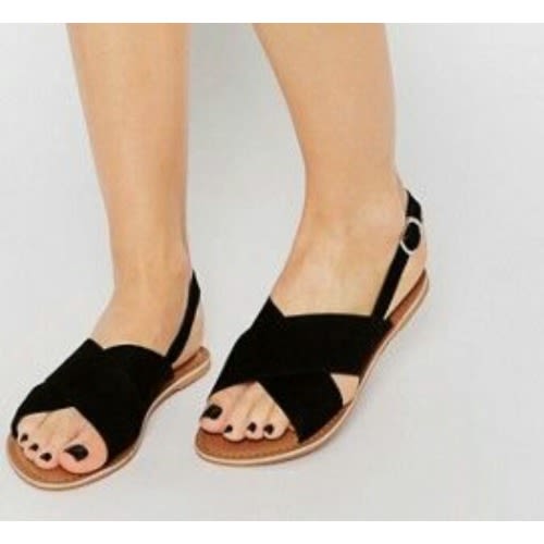 Female Suede Crossed Leather Sandal