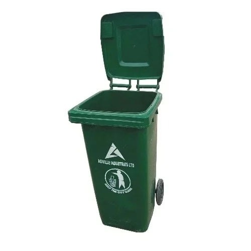 Plastic Waste Bin - 120L - Green