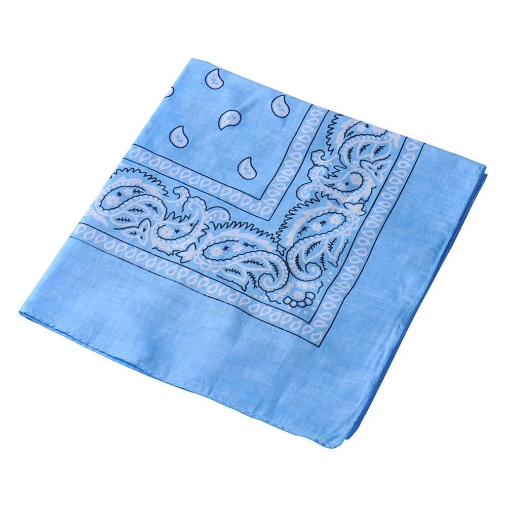 Stylish Paisley Square Bandana Head Wrap Unisex-Sky Blue