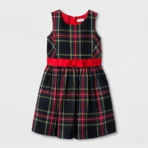 Girls' Tartan Classic A Line Dress Plaid Wowzer