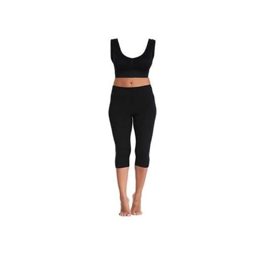 Top Bra + 3/4 Leggings Set - Black