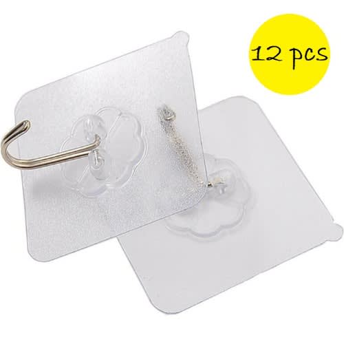 Multipurpose Self Adhesive Wall Hook -12 pieces