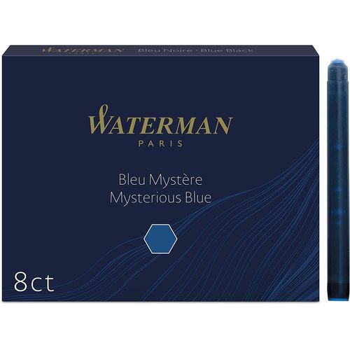 Waterman Fountain Pen Ink Cartridges, Long, Mysterious Blue