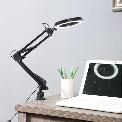 Eye Clip Desk Lamp Creative Foldable Table Lamp Led Charging Study Reading Light Bedroom Bedside Student Metal Landing Light(Black)
