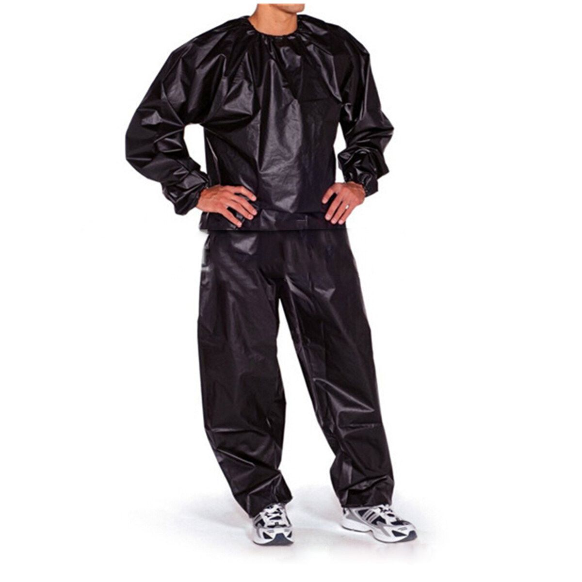 Fitness Loss Weight Sweat Suit Sauna Suit Exercise Gym Size 4XL Black Black 4XL