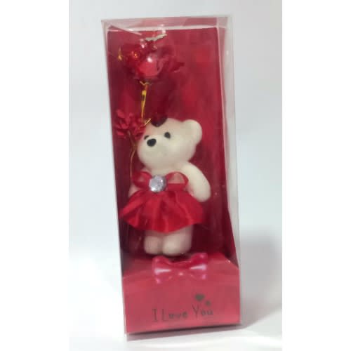 Foil  Rose With Teddy Bear