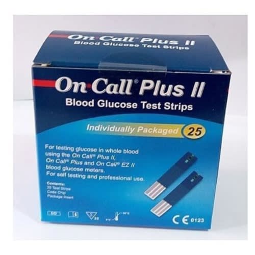 On  Call Plus Ii Blood  Glucose Test Strips By 25