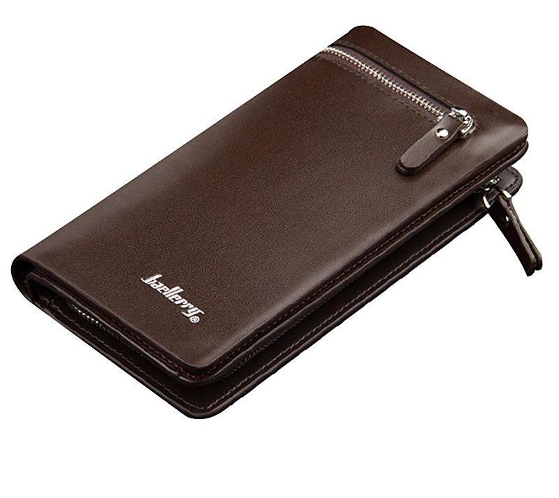 Men Pocket Wallet Double Zipper Purse - Black