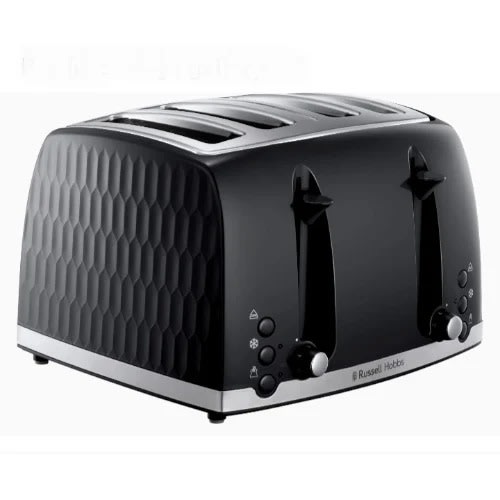 Russell Hobbs Honeycomb 4 Slice Toaster - 1500W -Black