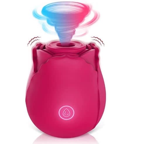 Rose G Spot Vibrator Intimate Sucker Vagina Sex Toys - Red