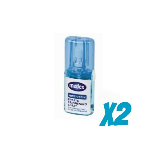 Medex - Minty Fresh Mouth Spray - Long-lasting Fresh Breath - 10ml X 2 Pieces