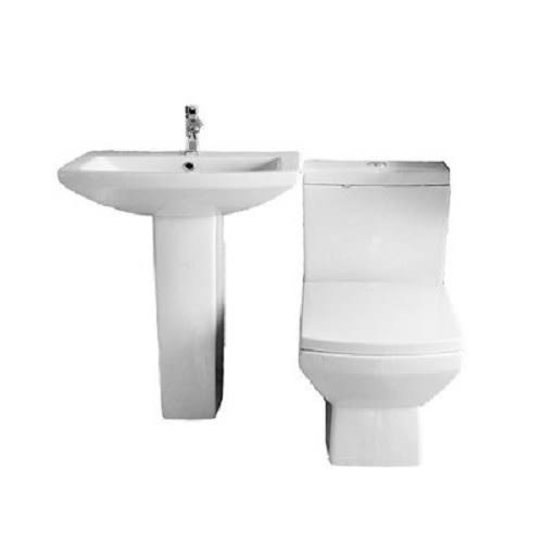 Pedestal Stand Toilet Seat & Hand Wash Sink