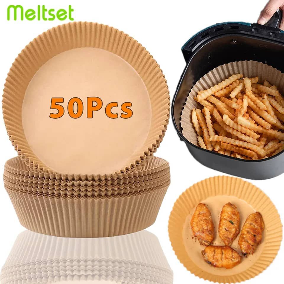 50 Pcs Air Fryer Silicone Pot Basket Liners