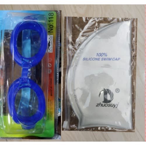 White Swimming Cap And Swimming Google