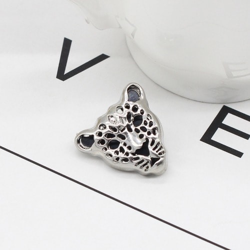 Leopard Collar Brooch Pin Men Women Lapel Accessories 1 Pair  - Silver