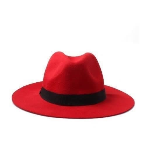 Trendy Unisex Fedora Hat - Red