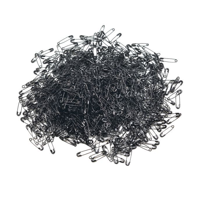 1000x Mini Safety Pins Clothing Label Tags Fasteners Black Pins Clips