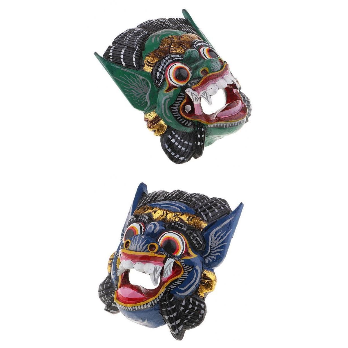2 Pieces Collectibles Facial   Thai  Wall Hanging Crafts