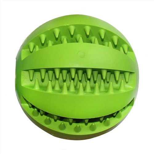 Funny Pet Dog Chew Toys Nontoxic Bite Resistant Toy Ball For Pet Dogs Puppy Dog Food Treat Feeder Tooth Cleaning Ball Chihuahua-Green