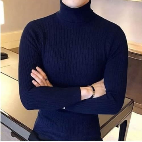 Unisex Turtle Neck Sweater - Blue