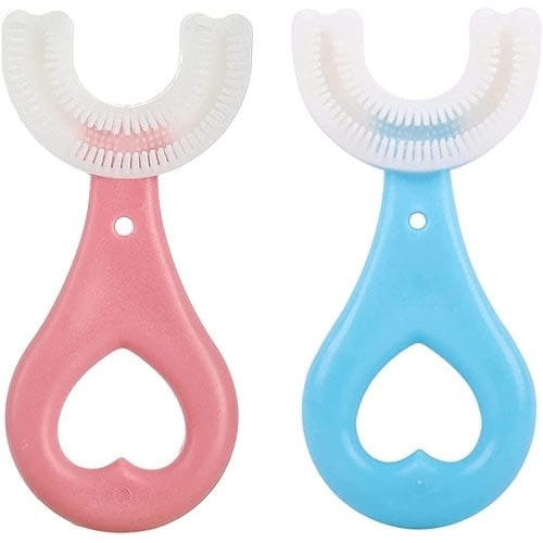 U-shaped Manual Training Toothbrush For Kids - 2 Pieces