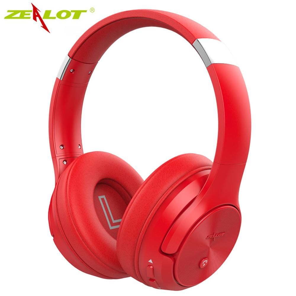 ZEALOT B36 Red Bluetooth Headset earphone Wireless Headphones Stereo Foldable Sport Earphone Microphone headset Handfree,FM and support SD card with mic with microphone Deep bass.