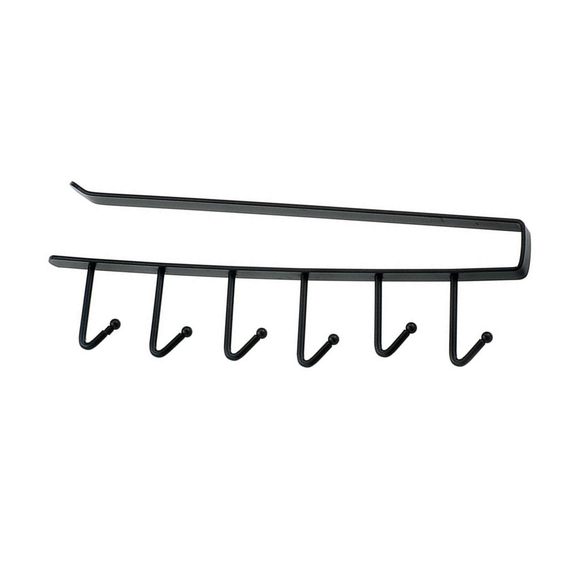 6 Hooks Cup Holder Mug Hooks Under Cabinet Kitchen Cabinet Under Shelf Storage Rack Organiser Kitchenware Shelf Cabinets Fit for 0.8inch Thickness Shelf