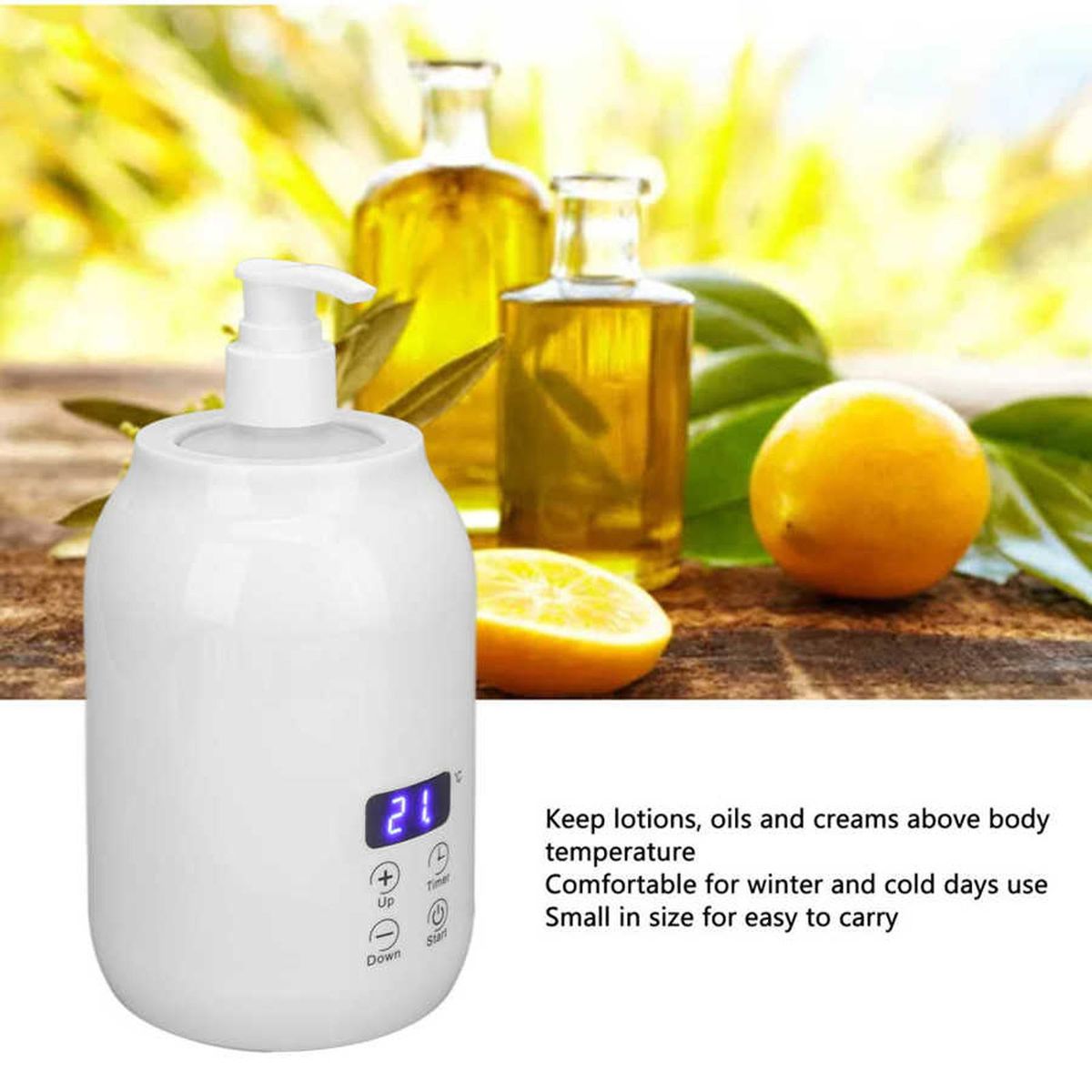 Single Bottle Massage Oil Heater Heated Salon SPA Portable Oil Black