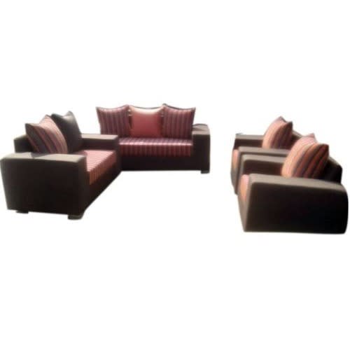 Pawafu Striped 7-seater Sofa Set - Brown/orange