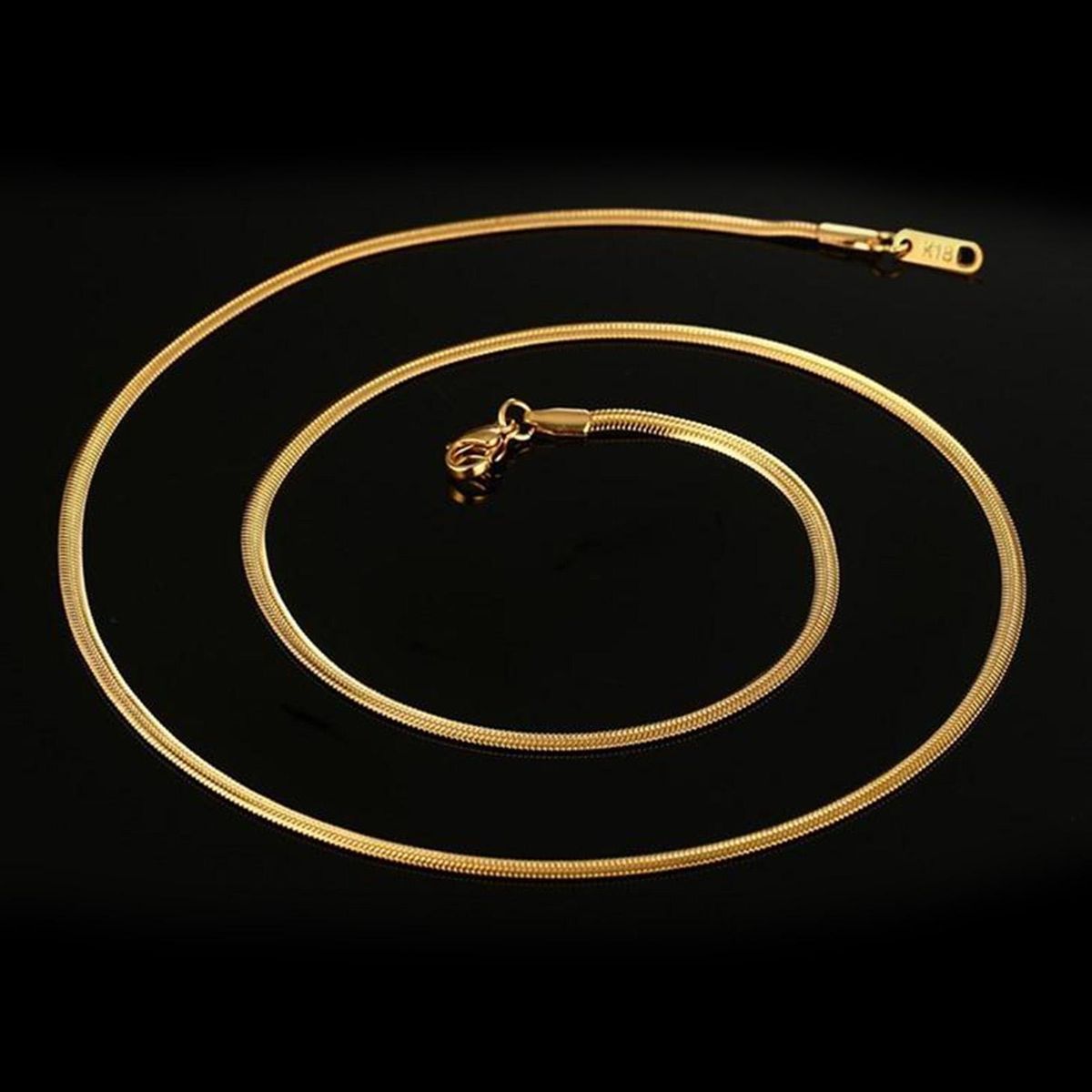 4mm Stainless Steel Necklace Chain Men Long  Gold