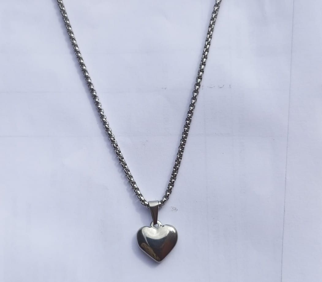 Necklace And Love Pendant Silver